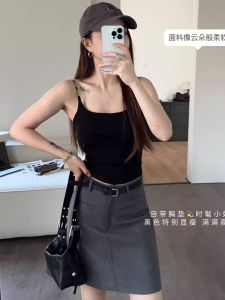 Slim Fit Short Crop Top Womens Inner Wear Outerwear Cloud Cotton Material Metal Buckle Strap Vest Early Autumn Fashion