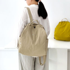 Casual Commuter Backpack Womens 2025 New Versatile Double Shoulder Bag Handheld Design for College Students Simple Style