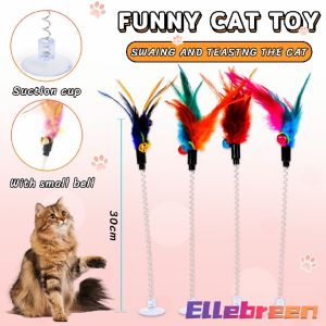 Pet Toy Cat Teaser Colorful Feather Stick Swing Funny Toys