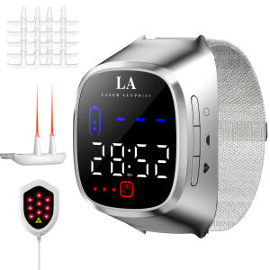 SL-08 Laser Therapy Watch Heart Rate 5mW 650nm Cold Laser Therapy for Diabetes Rhinitis Hypertension High Blood Pressure 1800mAH