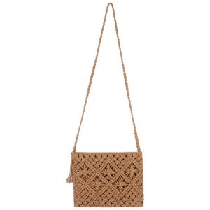 Serch Preacher29er3 mùa hè Bohemian tua Crochet ví túi xách đeo chéo rơm Túi đi biển túi vải dệt