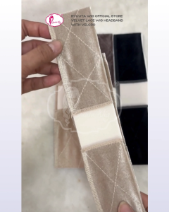 Ryuuta Wig Head Band Velvet With Lace Velcro Bandana Penahan Wig