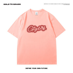 GTG Original American Retro Brand Letter round Neck Short Sleeve Men Pure Cotton New Oversize Half Sleeve T-Shirt Summer Fashion