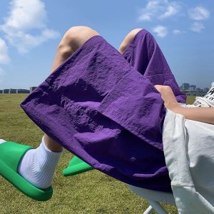 Quần Short Nylon Cỡ Lớn Cho Nam Mùa Hè Phong Cách Đường Phố Quần Short Ống Đứng Cạp Cao Quần Short Thường Ngày