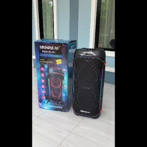 SOUNDMILAN ลำโพงบลูทูธ ขนาดยักษ์ ลำโพงพกพา 10 นิ้ว x2ดอก แสงสีวิบวับ เปลี่ยนโหมดไฟได้ 8000 W PMPO รุ่น ML-851 มี TWS เบสแน่นๆ