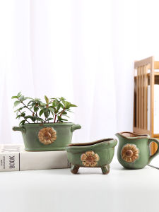 Creative Large Caliber Ceramic Flower Pots for Fresh Flowers And Succulents Hanging Square Breathable Plant Pots Garden Supplies