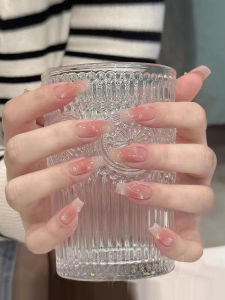 MONLEYTA | Handmade Nail Art Short Autumn Winter Style Finished Product Nail Stickers Manicure Wearable False Nails Premium Feel