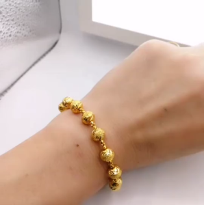 Rantai Tangan Biji Bola Fesyen Emas 916 Yon Hing