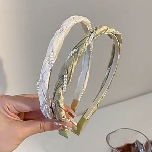 JH Bando Wanita Fashion Korea Cantik Lucu Bondu Rambut Bandana Anak & Dewasa Mutiara Pearl