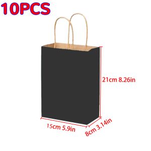 Kraft Bag Paper Gift Bags Reusable Grocery Shopping Bags for Packaing Craft Gifts Wedding Business Retail Party Bags