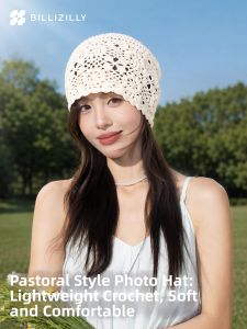 BILLI ZILLY | Lace Hollow Out Knitting Pile Hat Summer Thin