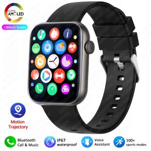 New Bluetooth Call Smart Watch 1.53 Inch AMOLED Full Screen Touch Heart Rate Voice Assistant 100+ Sports Mode Mens Smartwatches
