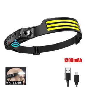 OLOEY | NEW COB LED Induction Headlamp With USB Rechargeable Built-in Battery Head Flashlight Outdoor Camping Fishing Head Lantern