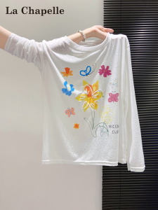 La Chapelle | Sun Protection Lightweight Floral Print Blouse & Long Sleeve T-shirt