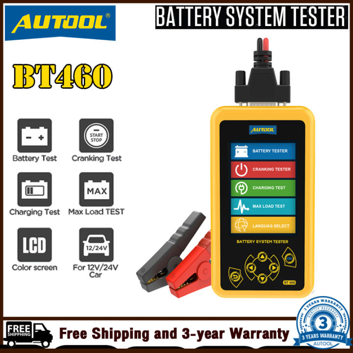 AUTOOL BT460 Auto Batterietester - 12V/24V, 100-2400 CCA, Für PKW, LKW, Motorrad