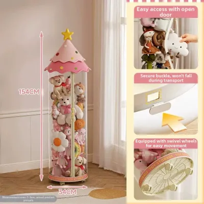 Doll Storage Bucket Large Capacity Zippered Design