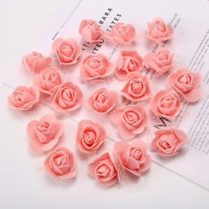 Handmade Decorative Foam Rose Flowers Artificial Peony Blooming Fake Flower Small Head Whole Package 100 Pieces Home Decor