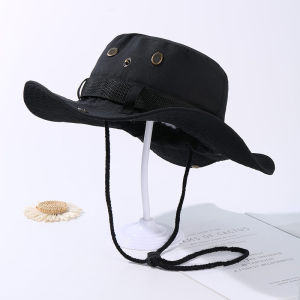 Summer Fisherman hat outdoor windproof ropead justable sun protection bucket hat mountain climbing hat Camping