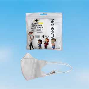 Careion Kids Mask Duckbill Mask Face Mask White 10pcs Headloop | Earloop childrens Black pink White 10pcs pack