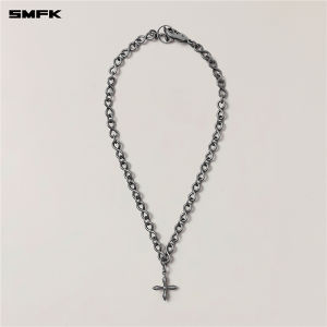 SMFK | Adjustable Vintage Silver Cross Circle Necklace