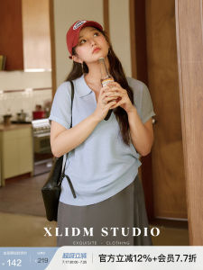 Plus Size Linen Fake Two-Piece V-Neck Flap Sleeve Top