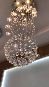【Free Gift + Ph Local】Modern Spiral Crystal Chandeliers Lighting Indoor Fixture For Staircase Stair Lamp Hotel Hall Light