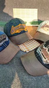 PLUMID - Topi bisbol import gaya retro casual topi motif jeans bordir TP 135