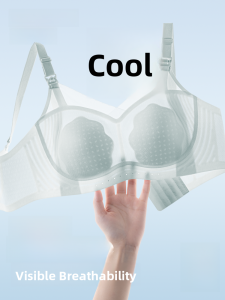 PIER N°5 | Maternity Nursing Bra Summer Thin Style Seamless Large Size Gathered Anti-Sagging Adjustable Shoulder Strap V-Neck Pure Color