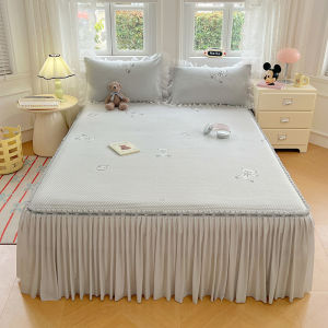 SUNLIGHT HOME Ice Bean Lace BedsheetCooling Fitted Bed SheetBreathable Mattress Protector