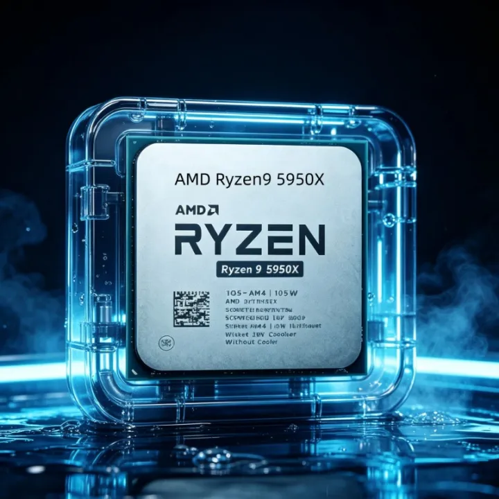AMD | AMD Ryzen 9 5950X 16‑Core 3.4GHz Socket AM4 Processor 105W Without Cooler For B450 B550 X570 Mainboard