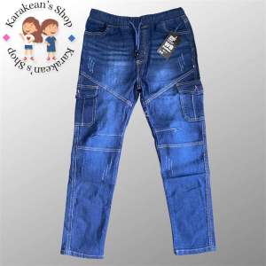 Boys Denim Six Pocket Pants 4-12 Years Garterized Waist Casual Kids Wear (Overrun Quality)
