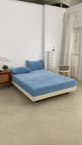 Milk velvet Bed Sheet Mattress Protector Cover Garterized Non-Slip Bed Pads Fitted Protector