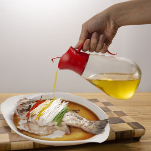 Non-Leak Glass Oil Bottle Kitchen Use Automatic Lid Large Size Soy Sauce Vinegar Jar Mingle M034 Health-conscious Oil Dispenser