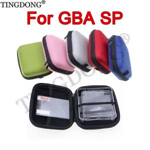 For GBA SP Game Console Carrying Pouch Travel Case Bag+Clear Protective Shell & Screen Protector Film