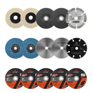 SI FANG แผ่นตัดโลหะ 3 นิ้วเครื่องบดมุมล้อขัดใบเลื่อยตัดขนาดเล็กเครื่องบดมุมชุดอุปกรณ์เสริมสําหรับไม้เหล็ก