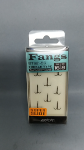 BKK Fangs BT621-SS 8pcsSize #16 Super Slide Tournament Grade Treble Fishing Hooks