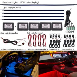 ✅Oprah 18 in 1 RGB Ambient Light For Car Interior 64 Color Breathe Dashboard Door Decoration LED Strip Lights RGB Bluetooth App Control 12V Flexible Instrument Panel Decorative Lights