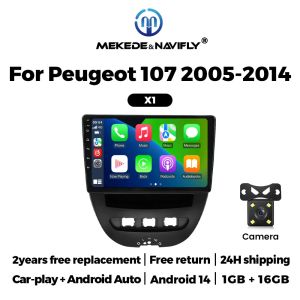 IPS touch screen 9 inch Car Radio ForPeugeot 107 Toyota Aygo Citroen C1 2005-2014 Wireless Carplay Navigation Multimedia Player