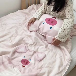 60 Zhilan Jingtiansi ผ้าห่มฤดูร้อน Tencel ผ้าห่มฤดูร้อน Tencel ผ้าห่มเครื่องปรับอากาศเด็กผู้ใหญ่ผ้าห่มเย็นปลอกหมอน Tencel