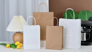 25pcs Brown Heavy Duty Kraft Paper Bag with Handle ecofriendly gift Bag for Bouquets Food Packaging