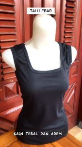 Basic Tank Top Wanita | Singlet Cewek Hitam Polos | Tanktop Wanita Dewasa | Tengtop Tali Besar Tali Kecil | Tanktop Jumbo Muat BB 80 KG | Size S M L XL XXL