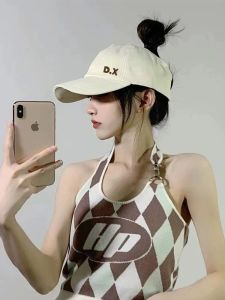 Womens Summer 2025 New Style Baseball Cap Half Empty Top Can Tie Tailored Sunscreen Hat Sun Protection Cap Baseball Cap