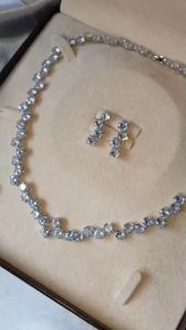 Neriza Jewelry/ เครื่องประดับเจ้าสาวเพชรสังเคราะห์ เกรดพรีเมี่ยมประกายไฟเทียบเท่าเพชรแท้ จัดส่งฟรีพร้อมกล่อง NSW007