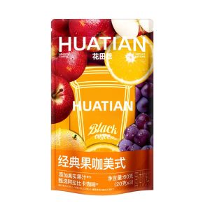 HUATIANCUI | No Sugar Zero Fat Americano Apple and Orange Flavor Instant Coffee Powder