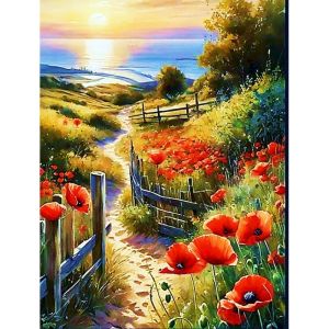 PhotoCustom DIY Handwork Oil Painting By Numbers Nature Landscape Picture By Numbers Acrylic Paint Kits For Home Decoration Gift