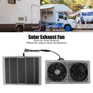 ชุดพัดลมแผ่งโซลาร์ 100W 12V พัดลมท่อไอเสียคู่กันน้ำ ชูดแผ่งโซลาร์ SUNLU ENERGY UK