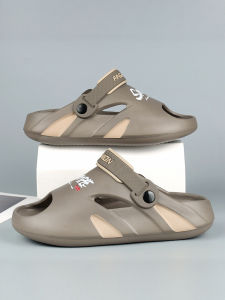 Casual Mens Summer Slippers Large Size Outdoor Beach Sandals Soft Bottom Anti-Slip Wading Trekking Shoes EVA Flat Heel Splash Proof