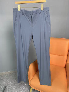 Ice Silk Quick Dry Breathable Mens Business Casual Straight Leg Summer Pants Thin Series Youth Popular Daily Wear Long Trousers