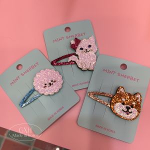 Cute BB Clip Dog Hair Accessories Poodle Style White Cat Forehead Fringe Edge Clip Childrens Accessories Hair Decorations