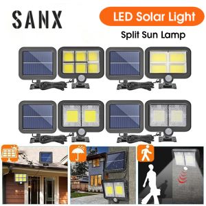 SANX Solar LED Light Outdoor Lighting Wall Light COB Solar Lamp Motion Sensor Solar Spotlight IP65 Waterproof Solar Street Lamp Wall Lamp for Garden Courtyard